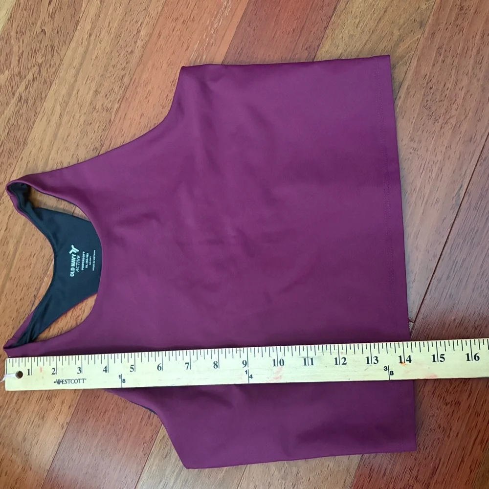 Old Navy Active Powersoft Bra iPlumeria Purple Girls XL 14-16 Athletic Long Line